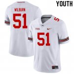 NCAA Ohio State Buckeyes Youth #51 Trayvon Wilburn White Nike Football College Jersey IAM1845TG